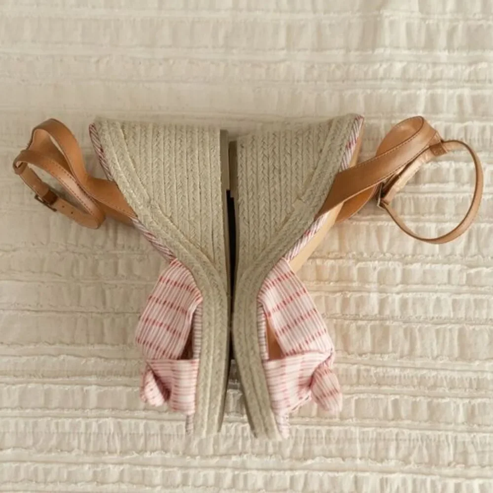 Women's Nautica Curia Red and White Espadrilles with‎ Bow Detail size 9.5